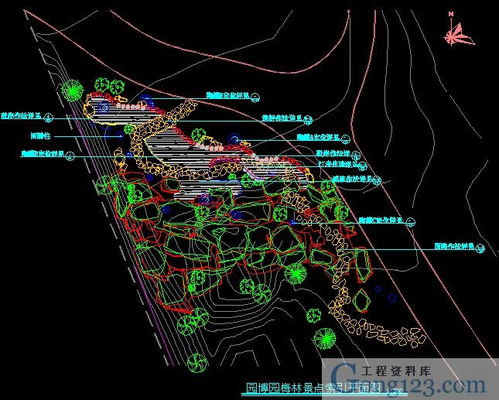 公園景觀cad系列 樂清某公園景觀設(shè)計施工圖下載 30.77m,zip格式 園林工程