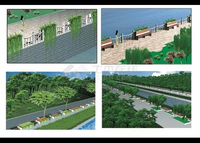 河道駁岸綠化設計效果圖